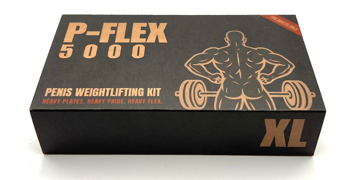 P-FLEX 5000 box: penis weightlifting kit, size XL, for adults only